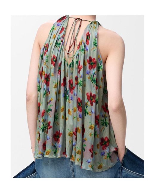Loewe Green Floral Top