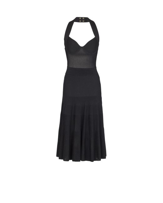 balmain black knit dress Alexis Black Semi-Sheer Floral Lace Mini Dress main image 0