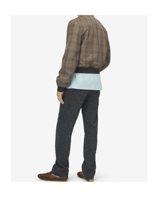 McQueen Gray Embroidered Check Bomber Jacket for men
