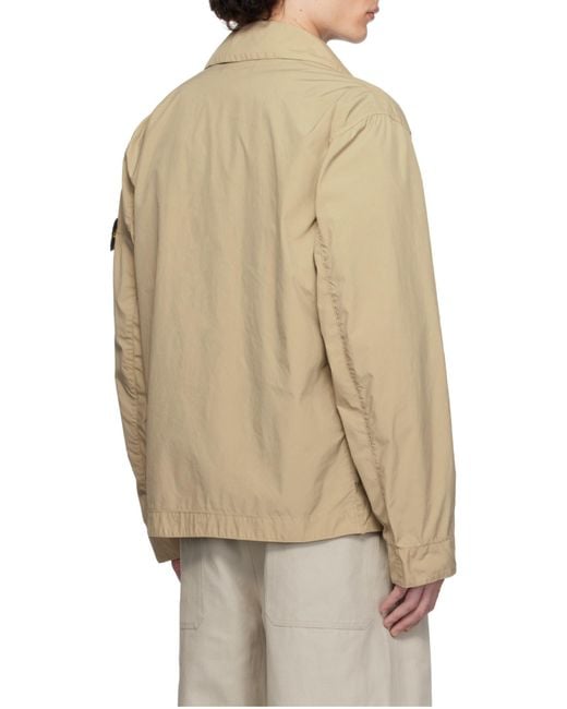 Stone Island Green Touch Poly-Tc Logo Patch Jacket for men