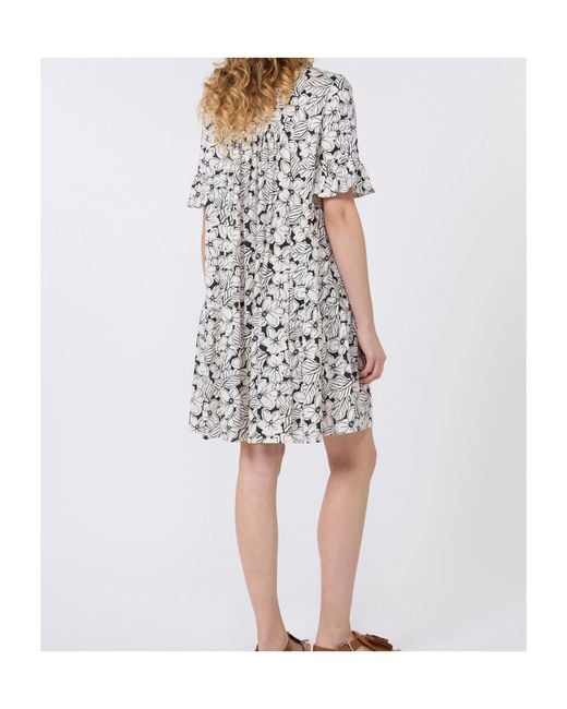 Weekend by Maxmara White Fuoco Floral Printed V-Neck Dress