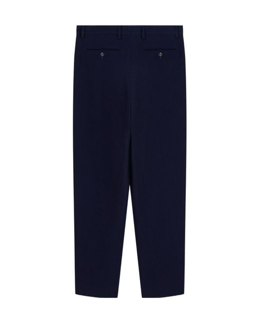 Giorgio Armani Blue Pleated Tailored Trousers for men