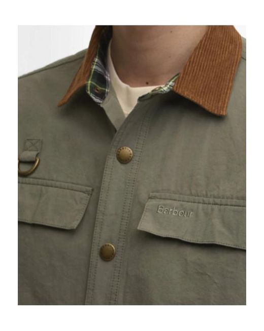 Barbour Green Spey Poplin Overshirt for men