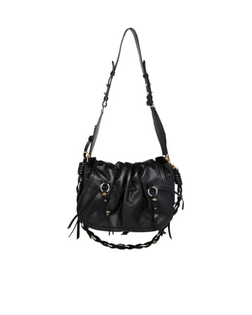 Isabel Marant Black Bolton Drawstring Detailed Shoulder Bag