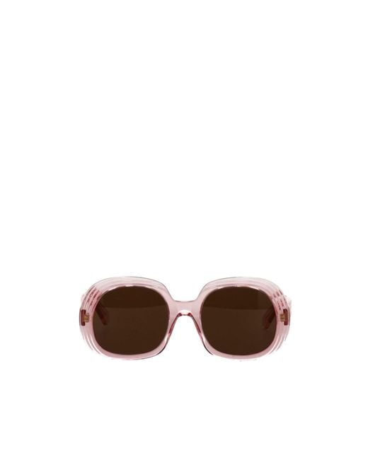 Loewe Brown Mini Anagram Steps Square Sunglasses
