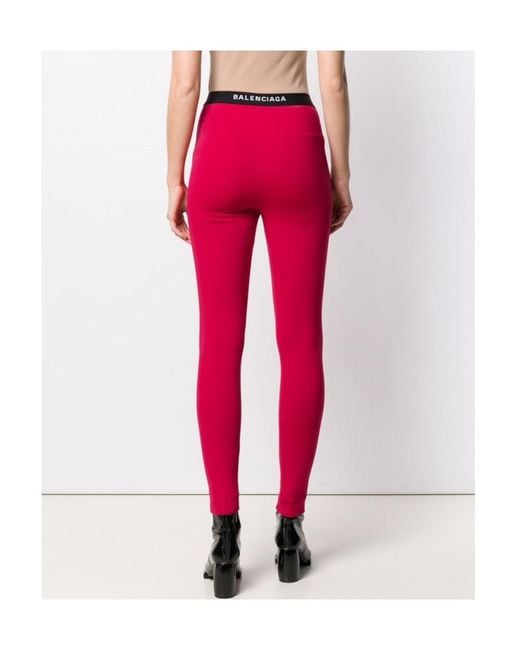 Balenciaga Red Logo Leggings