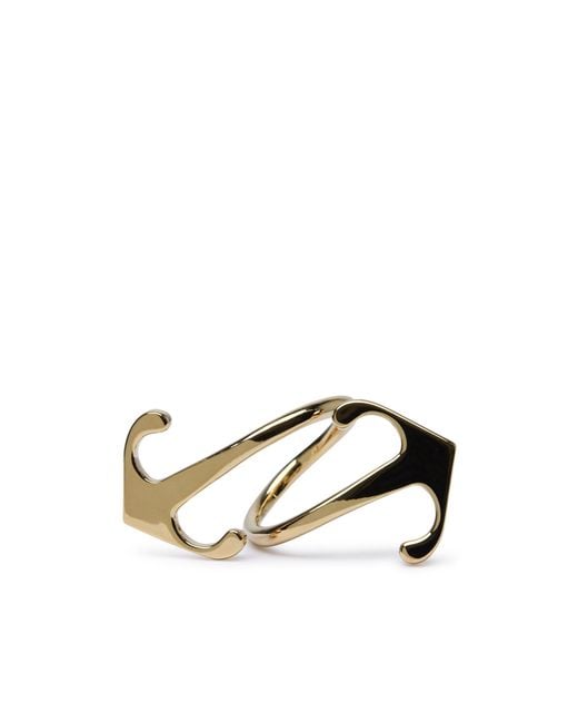 Off-White c/o Virgil Abloh Multicolor Mono Arrow Logo Engraved Ring