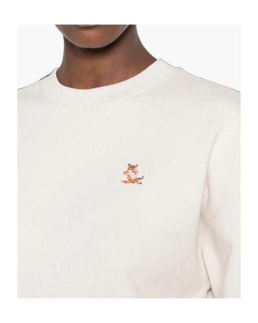 Maison Kitsuné White Long-Sleeve Sweatshirt