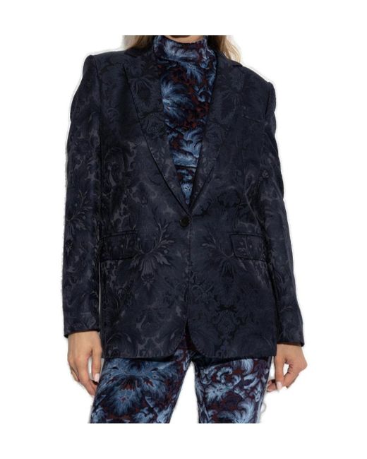 Etro Blue Decorative Pattern Blazer