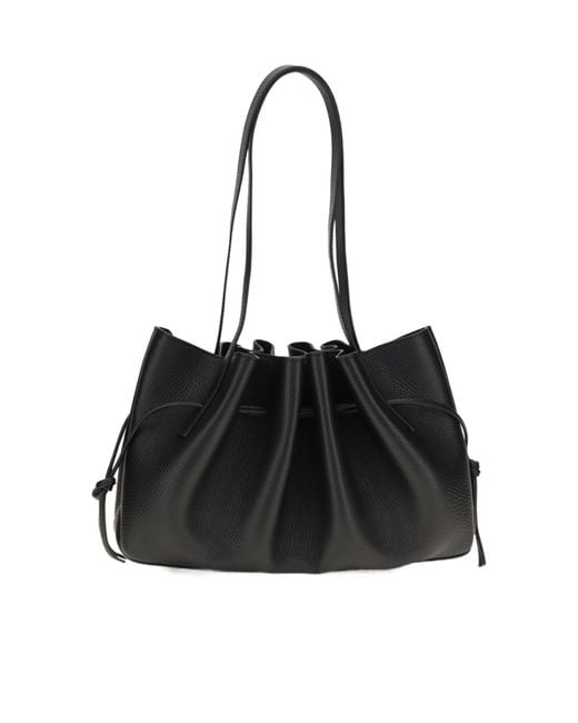 Yuzefi Black Drawstring Shoulder Bag