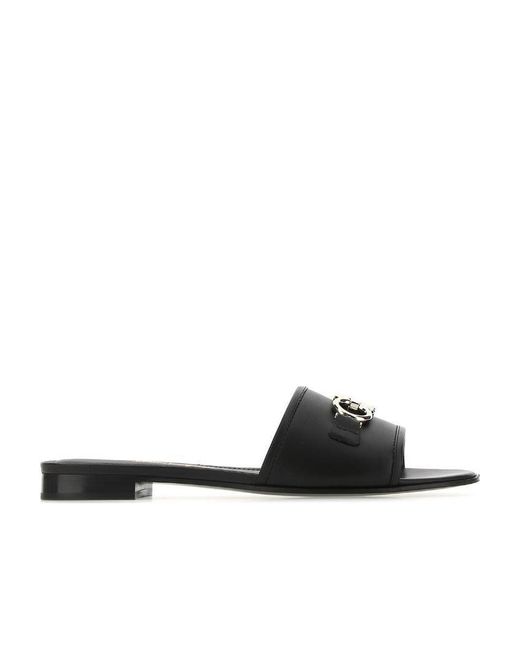 Ferragamo White Logo Sandals