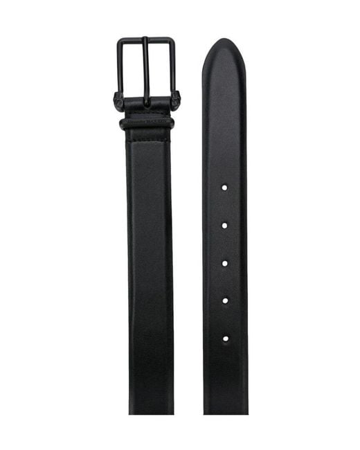 McQueen White Logo Printed Buckle Belt for men