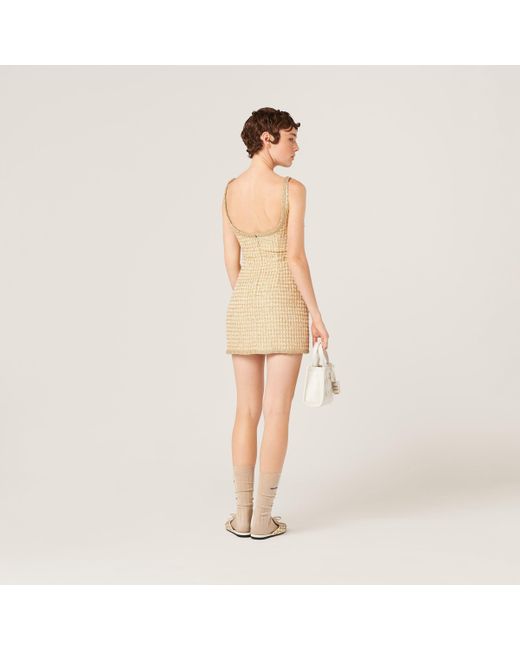 Miu Miu Natural Check Mini-Dress