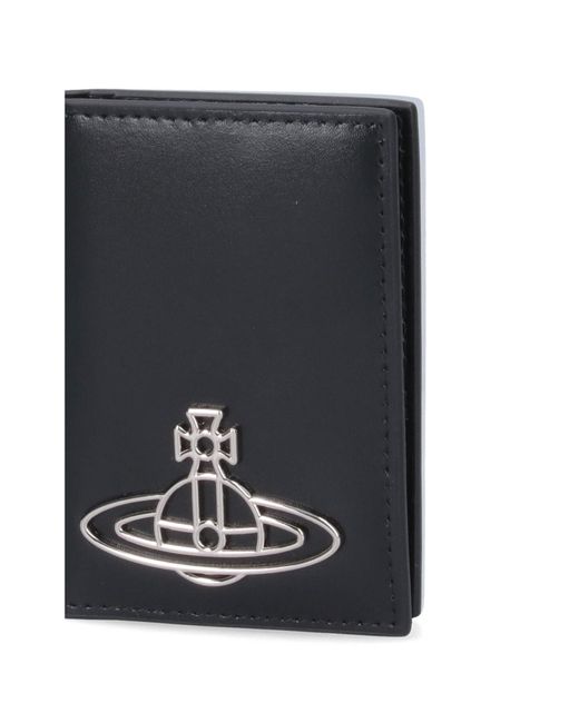 Vivienne Westwood Black Orb Plaque Bi-Fold Wallet