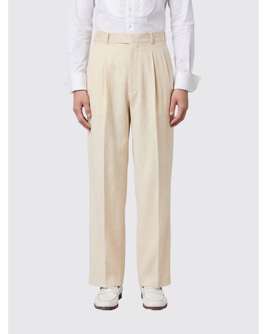 Bode Natural Slub Weave Wide-Leg Pants for men