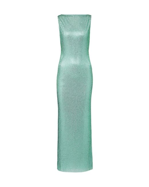 Roland Mouret Green Dress With Long Back Slit Details