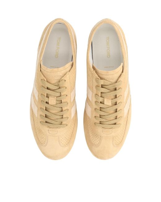 Tom Ford Natural Round-Toe Sneakers for men