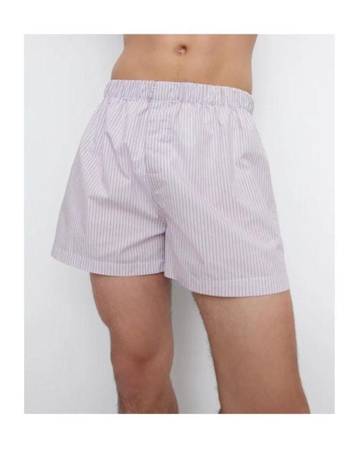 GIMAGUAS Pink Embroidered Pyjama Shorts for men