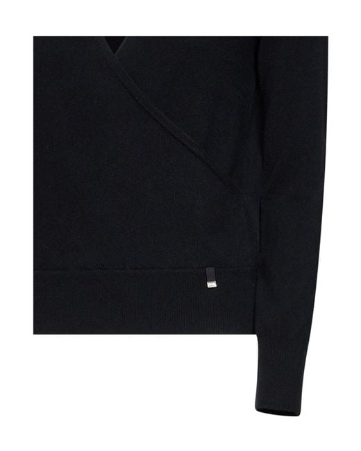 Herno Black Resort Wrap-Effect Sweater