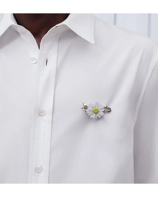 Dior White Charms Daisy Brooch for men