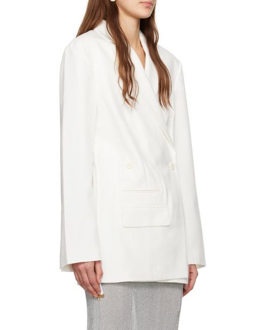Jacquemus White Crossover Double-Breasted Blazer