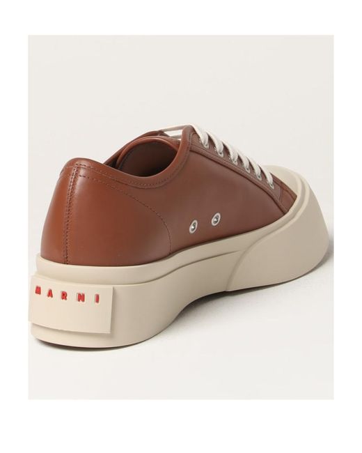 Marni Brown Tie Low-Top Sneakers