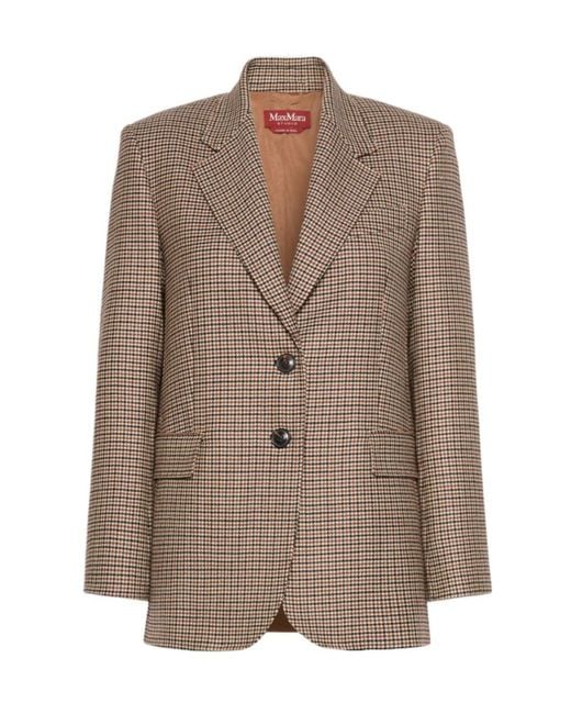 Max Mara Brown Studio Mstsalice Single-Breasted Jacket