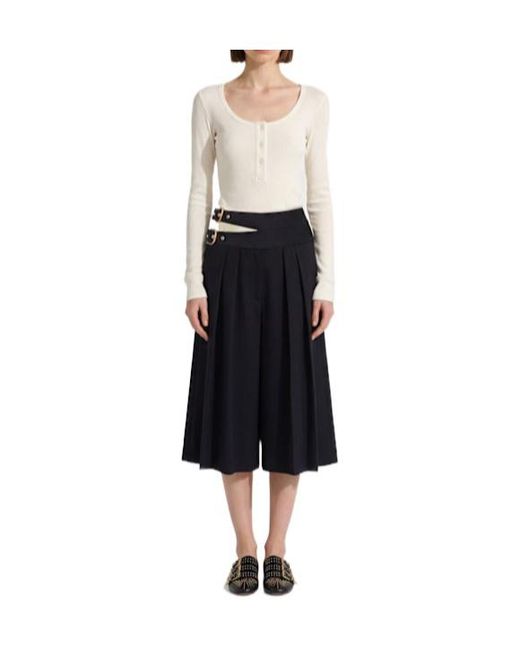 Chloé Blue Wool Gabardine Shorts