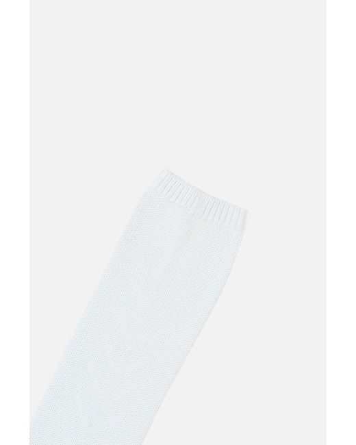 Valentino White Logo Plaque Long Socks