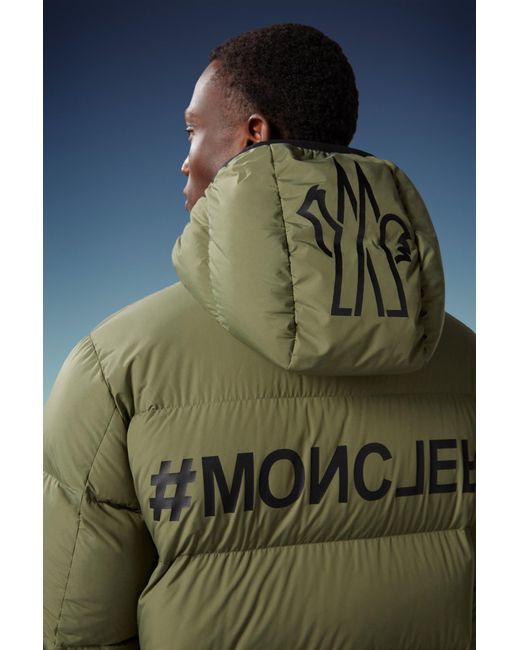 Moncler Green Grenoble Adret Logo Printed Padded Jacket for men