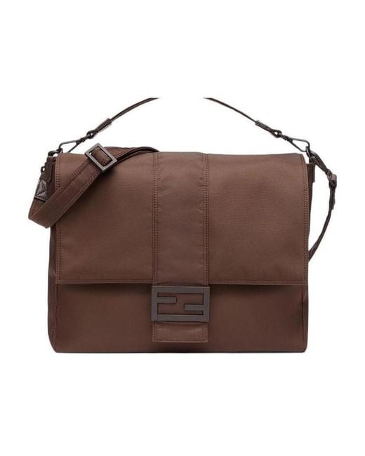 Fendi Brown Baguette Large Messenger Bag for men