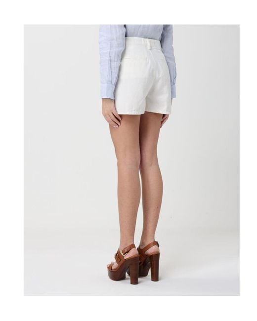 7 For All Mankind White Belt Loop Shorts