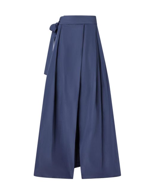Pinko Blue Pleated Waist-Belt Maxi Skirt