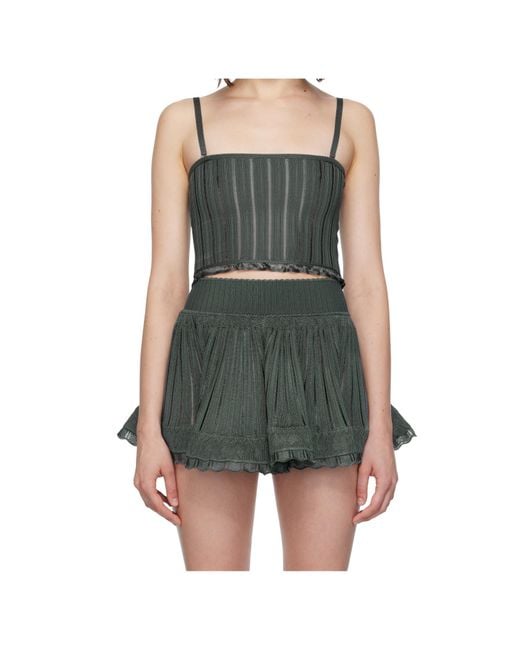 Alaïa Green Alaïa Crino Sleeveless Knit Top