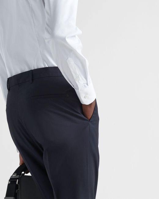 Prada Blue Cotton Pants for men