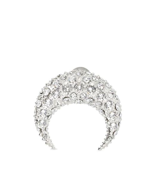 MARINE SERRE White Moon Embellished Moon Stud