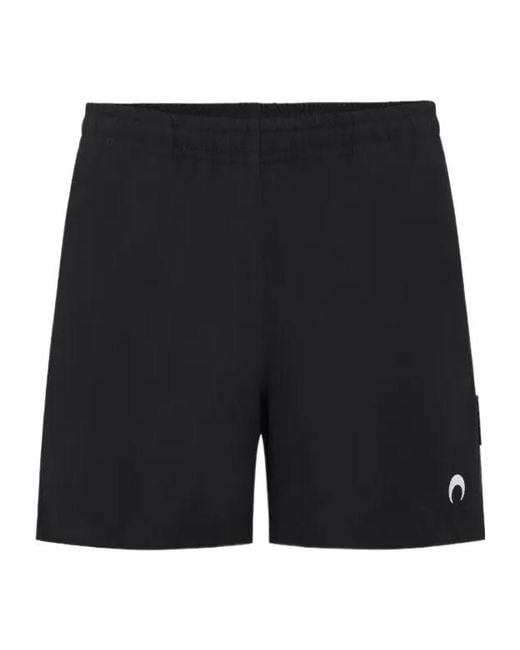 MARINE SERRE Black Crescent Moon Swim Shorts for men