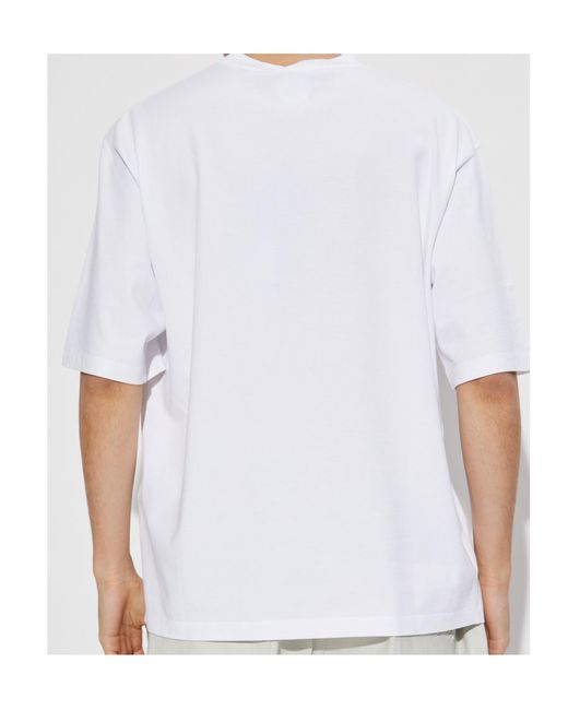 DSquared² White Logo Printed Crewneck T-Shirt for men