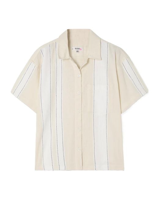 Lemlem White Striped Cotton-Blend Shirt