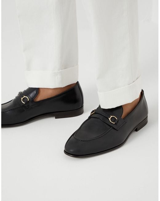 Brunello Cucinelli Black Leather Loafers for men
