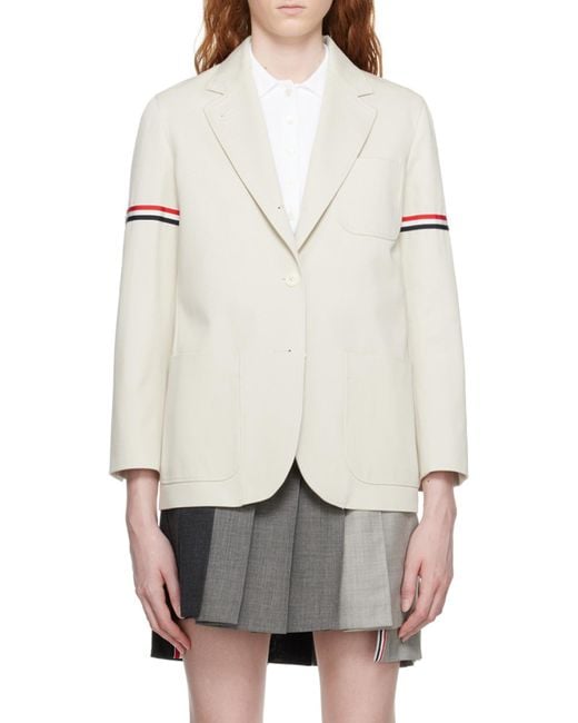 Thom Browne Gray Single-Breasted Blazer