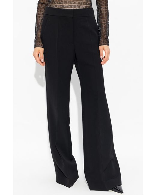 Givenchy Black Pleat Detailed Flared Trousers