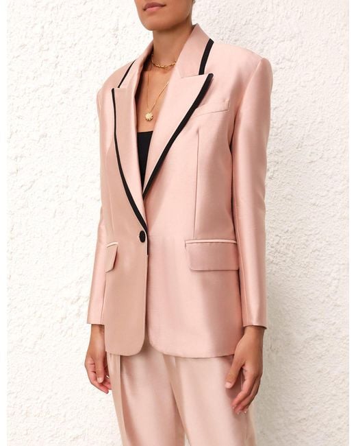 Zimmermann Pink Long-Sleeved Wool Casual Jacket
