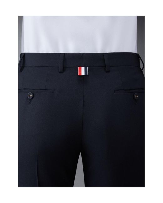 Thom Browne Blue Turn-Up Hem Cropped Tailored Pants
