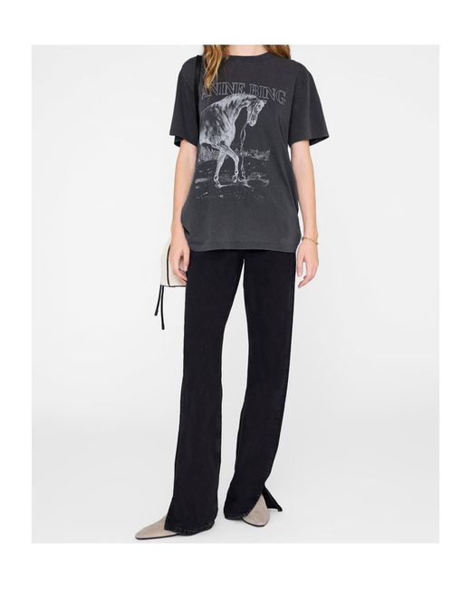 Anine Bing Black Harry Printed T-Shirt