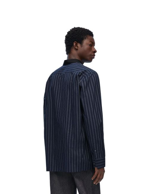 Loewe Blue Long Sleeved Striped Shirt for men