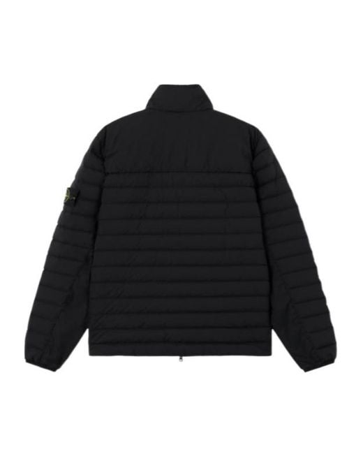 Stone Island Black Hooded Padded Coat for men