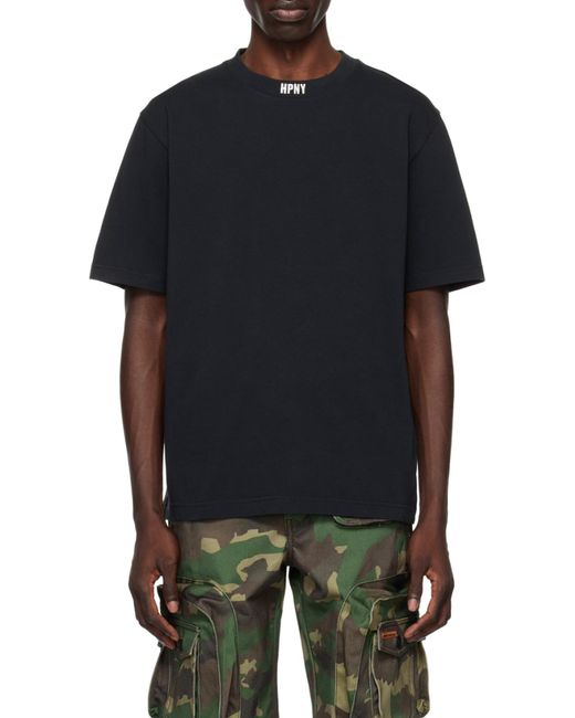 Heron Preston Blue Logo Embroidered Crewneck T-Shirt for men