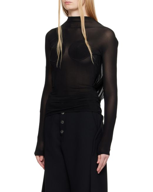 Jean Paul Gaultier Blue Covered Cup Ruched Top