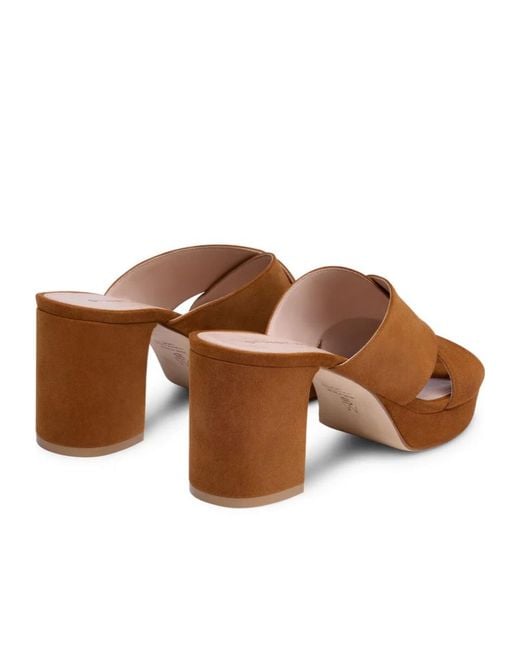 Stuart Weitzman Brown Dayna Platform Slide